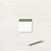 Post-it® Abstract Sketchy Lines Personalized | Olive Green (Sur un bureau)