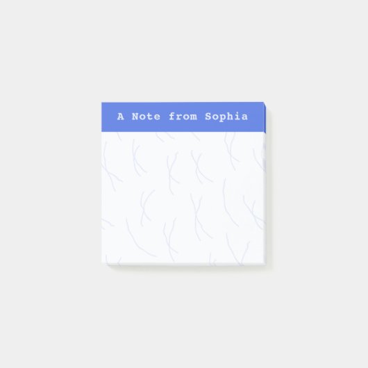 Post-it® Abstract Sketchy Lines Personalized | Royal Blue (Devant)