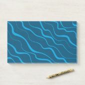 Post-it® Abstraction de vague bleue simple et moderne (Sur un bureau)