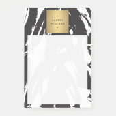Post-it® Abstrait Brosse noire avec logo Gold Name (Devant)