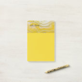 Post-it® Abstrait gris jaune Poster personnalisé Note 4x6 (Sur un bureau)