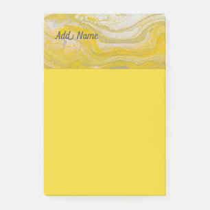Post-it® Abstrait gris jaune Poster personnalisé Note 4x6