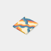 Post-it® Abstrait les années 70 rétro Bleu Bleu Bleu Verre (Incliné)