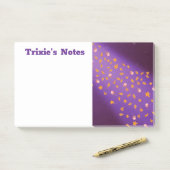Post-it® Abstrait lune feuilles d'automne roses (Sur un bureau)