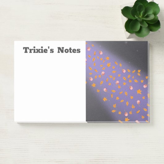 Post-it® Abstrait lune feuilles d'automne roses (Bureau)