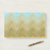 Post-it® Abstrait Ondulé Bleu Vert Orange (Sur un bureau)