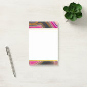 Post-it® Abstrait rose et noir avec perruques d'or (Bureau)