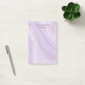 Post-it® Abstrait Rose Parties scintillant or violet marbre (Bureau)