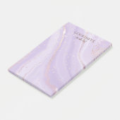 Post-it® Abstrait Rose Parties scintillant or violet marbre (Incliné)