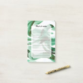 Post-it® Abstrait Traits de Pinceau Vert Minimal Moderne (Sur un bureau)