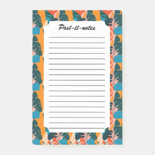 Post-it® Abstraits Feuilles tropicaux d'été Orange