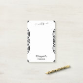 Post-it® Accueil personnalisé B&W Curly Notes (Sur un bureau)