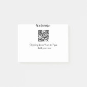 Post-it® Accueil simple ouverture bienvenue code barre QR a (Devant)