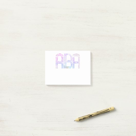 Post-it® Acronyme d'ABA mignon (Sur un bureau)