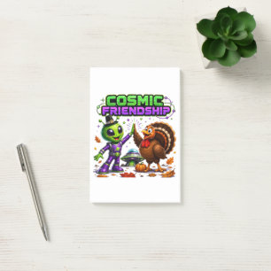 Post-it® Action de grâce pour l'amitié cosmique d'alien de