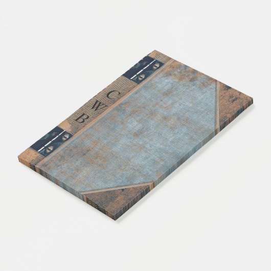 Post-it® Addison Spencer Ancien Cool de livre Monogramme (Incliné)