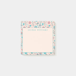 Post-it® Additionnez votre nommé Teal et art populaire d