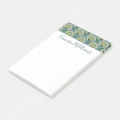 Post-it® Additionnez votre | nommé Teal et motif floral (Incliné)