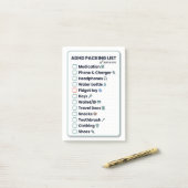 Post-it® ADHD Packing List Minimalist Travel Checklist (Sur un bureau)