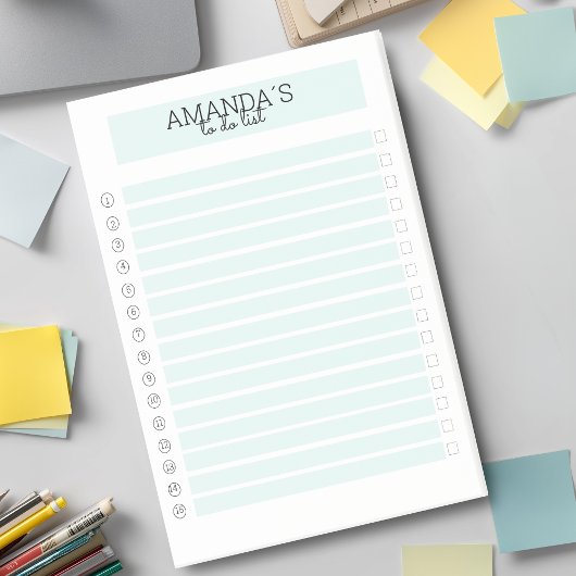 Post-it adhésif personnalisable Moderne Mint Blanc