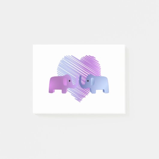 Post-it® Adorable Amour Eléphant (Devant)