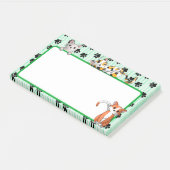 Post-it® Adorable Couleur verte avec pattes chatons mignons (Incliné)