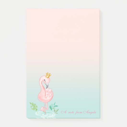 Post-it® Adorable Couronne de Flamant rose rose mou (Devant)