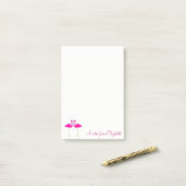 Post-it® Adorable Flamants roses Roses Dans L'Amour Personn (Sur un bureau)