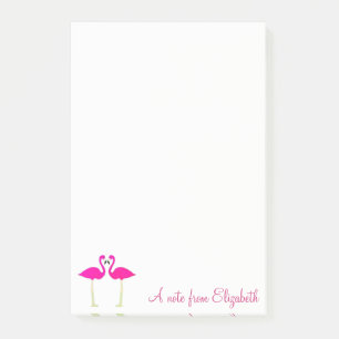 Post-it® Adorable Flamants roses Roses Dans L'Amour Personn