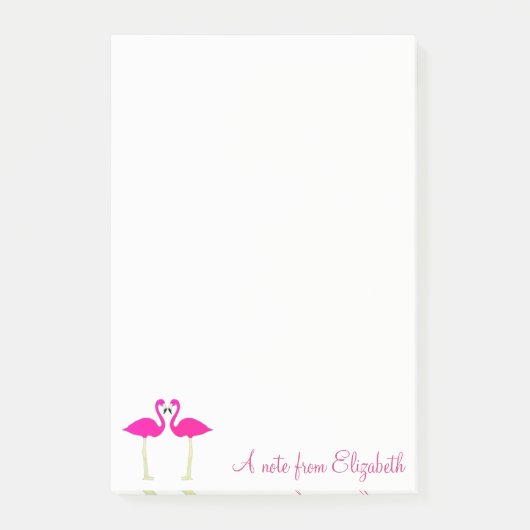 Post-it® Adorable Flamants roses Roses Dans L'Amour Personn (Devant)