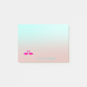 Post-it® Adorable Flamants roses Roses Dans L'Amour Personn