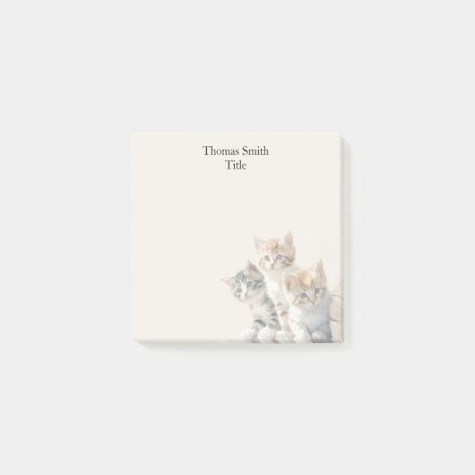 Post-it® Adorable Kittens Crème Aquarelle Animal (Devant)