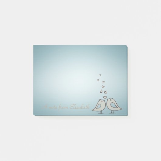 Post-it® Adorable Mignonne Oiseaux En Amour -Personnalisé (Devant)