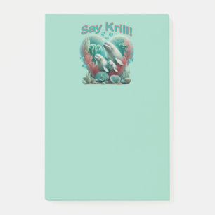 Post-it® Adorable "Say Krill" Baleine Portrait de famille