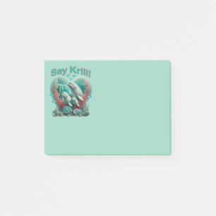 Post-it® Adorable "Say Krill" Baleine Portrait de famille