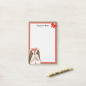Post-it® Adorable Shih Tzu Avec Bow (Sur un bureau)