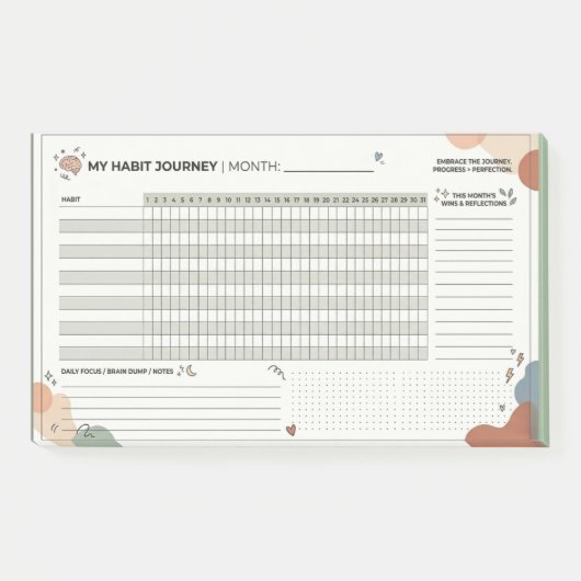 Post-it® Aesthetic Neurodivergent Habit Tracker Brain Dump (Devant)