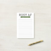 Post-it® AF occupée | Typographie moderne tendance | Vert (Sur un bureau)