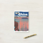 Post-it® Affiche d'aventure de cascade africaine (Sur un bureau)