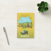 Post-it® Affiche de carte illustrée de la Roumanie. (Bureau)