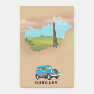 Post-it® Affiche de voyage carte illustrée de Hongrie