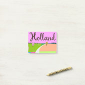 Post-it® Affiche de voyage des champs de Hollande (Sur un bureau)