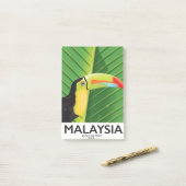 Post-it® Affiche de voyage Toucan de Malaisie (Sur un bureau)