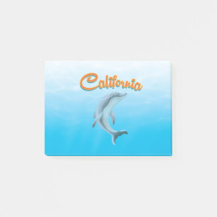 Post-it® affiche voyage Dolphin de Californie vintage