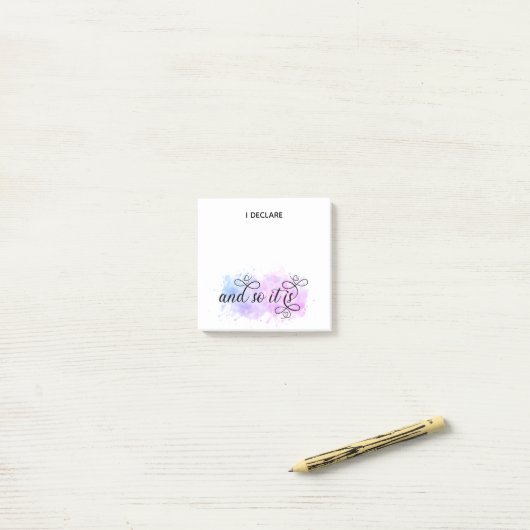 Post-it® *~* Affirmation Intention Blob Abstrait I DECLARE (Sur un bureau)