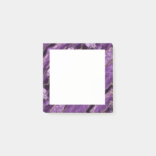 Post-it® Agate Purple Gold Parties scintillant Marbre Notes (Devant)