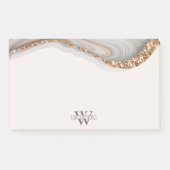 Post-it® Agate Stone Marbre Monogramme Nom Post-it Notes (Devant)