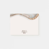 Post-it® Agate Stone Marbre Monogramme Nom Post-it Notes (Devant)