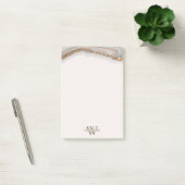 Post-it® Agate Stone Marbre Monogramme Nom Post-it Notes (Bureau)