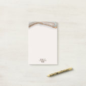 Post-it® Agate Stone Marbre Monogramme Nom Post-it Notes (Sur un bureau)